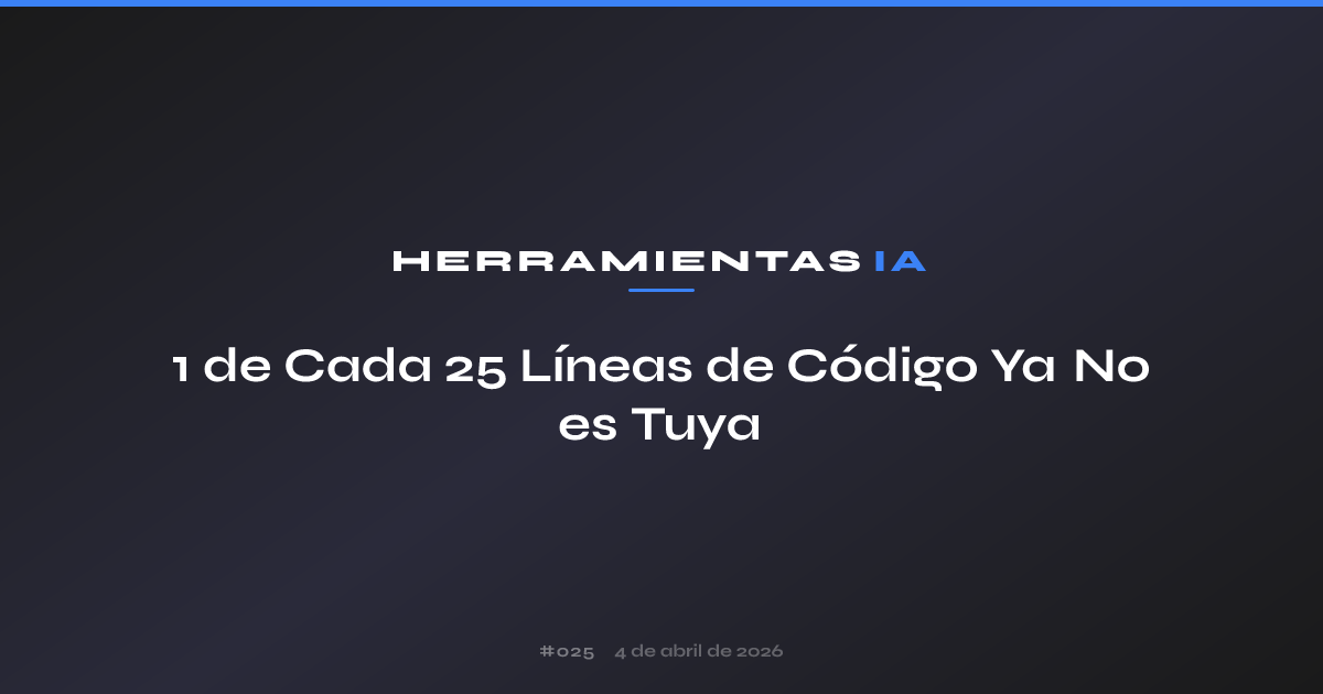 1 de Cada 25 Líneas de Código Ya No es Tuya